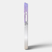 Moderne Violet-Glitzer-Tropfen, Silber, Monogramm Case-Mate iPhone Hülle (Rückseite / Links)