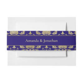 Moderne Violet-Lila- und Gold-Muster-Hochzeit Einladungsbanderole