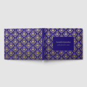 Moderne Violet-Lila- und Gold-Muster-Hochzeit Gästebuch (Voll)