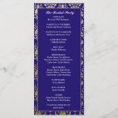 Moderne Violet-Lila- und Gold-Muster-Hochzeit Programm (Rückseite)