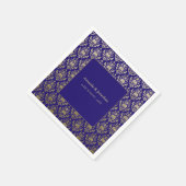 Moderne Violet-Lila- und Gold-Muster-Hochzeit Serviette (Ecke)