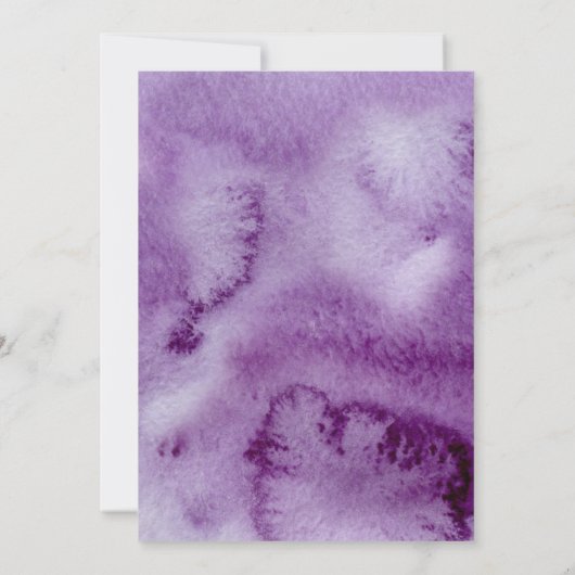 Moderne Violet Wasserfarbene Lotus Flora Hochzeit Einladung (Rückseite)