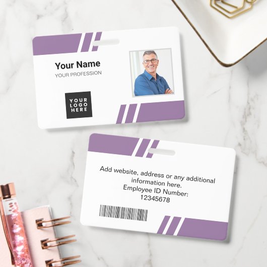 Moderne violette benutzerdefinierte Mitarbeiter-ID Ausweis (Büro)