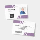 Moderne violette benutzerdefinierte Mitarbeiter-ID Ausweis (Vorder- & Rückseite)