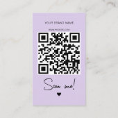 Moderne violette Bestellschein Dankeschön QR-Code Visitenkarte (Rückseite)