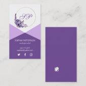 Moderne violette Blumen Visitenkarte (Vorne/Hinten)