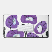 Moderne violette Blumen Wasserfarbengewächse Trend Schreibtischunterlage (Tastatur & Maus)