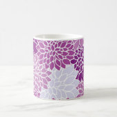 Moderne violette Blumenmuster Kaffeetasse (Mittel)