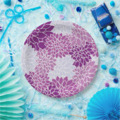 Moderne violette Blumenmuster Pappteller (Party)