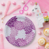 Moderne violette Blumenmuster Pappteller (Party)