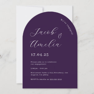 Moderne violette Bogen-Hochzeits-Party Einladung