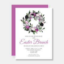 Moderne violette botanische Girlande Osterbrunch