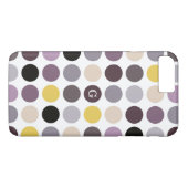 Moderne violette gelbe Punkte-Muster-Monogramm Case-Mate iPhone Hülle (Rückseite (Horizontal))