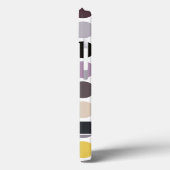 Moderne violette gelbe Punkte Muster Monogramm Case-Mate iPhone Hülle (Rückseite / Links)