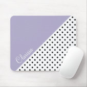 Moderne violette geometrische Retro-Polka-Punktmus Mousepad (Mit Mouse)