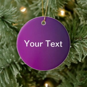 Moderne violette Gradient-Ombre & editierbarer wei Keramik Ornament