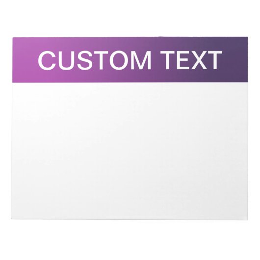 Moderne violette Gradient-Ombre & editierbarer wei Notizblock (Vorderseite)