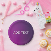 Moderne violette Gradient-Ombre & editierbarer wei Pappteller (Party)