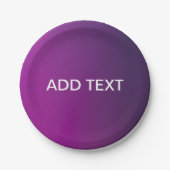 Moderne violette Gradient-Ombre & editierbarer wei Pappteller (Vorderseite)
