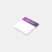 Moderne violette Gradient-Ombre & editierbarer wei Post-it Klebezettel (angewinkelt)
