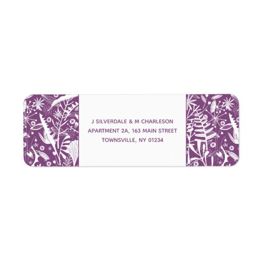 Moderne violette, grafische Rücksendeadresse (Vorne)