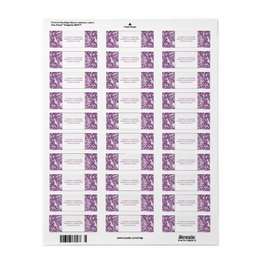 Moderne violette, grafische Rücksendeadresse (Vorne)