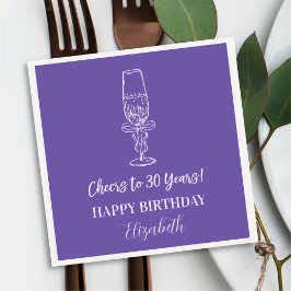 Moderne Violette jubelt bis 30 Jahre Geburtstag Na Serviette