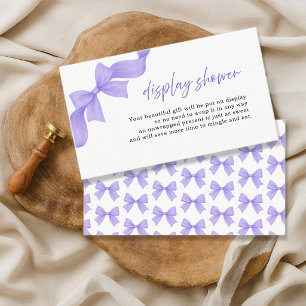 Moderne Violette Kokette Bogen-Display-Dusche Begleitkarte