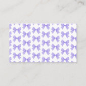 Moderne Violette Kokette Bogen-Display-Dusche Begleitkarte (Rückseite)