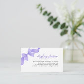 Moderne Violette Kokette Bogen-Display-Dusche Begleitkarte (Stehend Vorderseite)