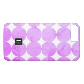 Moderne violette Kreise | Monogramm Case-Mate iPhone Hülle (Rückseite (Horizontal))