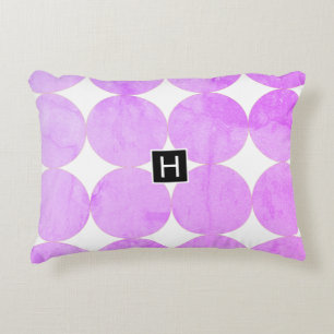 Moderne violette Kreise   Monogramm Dekokissen
