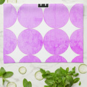 Moderne violette Kreise | Monogramm Geschirrtuch (Gefaltet)