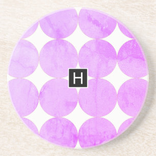 Moderne violette Kreise Monogramm Getränkeuntersetzer