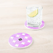 Moderne violette Kreise | Monogramm Getränkeuntersetzer (Seite)