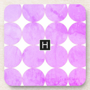 Moderne violette Kreise   Monogramm Getränkeuntersetzer