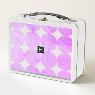 Moderne violette Kreise Monogramm Metall Brotdose