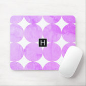Moderne violette Kreise | Monogramm Mousepad (Mit Mouse)