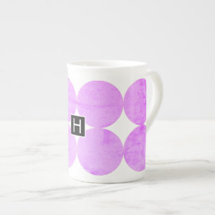 Moderne violette Kreise Monogramm Porzellantasse