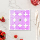 Moderne violette Kreise | Monogramm Serviette (Beispiel)