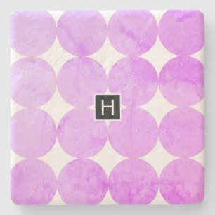 Moderne violette Kreise Monogramm Steinuntersetzer