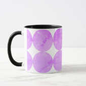 Moderne violette Kreise | Monogramm Tasse (Links)