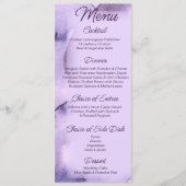 Moderne violette Lavendelwasserfarbe Hochzeit Menükarte (Vorderseite)
