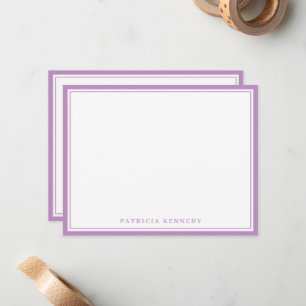 Moderne violette personalisierte Namen mit zwei Rä Mitteilungskarte
