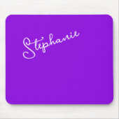 Moderne violette personalisierte Namensschrift Min Mousepad (Vorne)