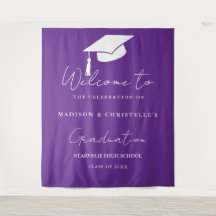 Moderne violette Schrift Zwilling Abschlussparty W