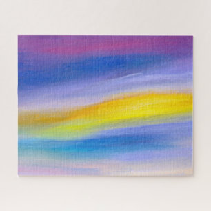 Moderne Violette und Goldene Strahlen-Abstrakte Ku Puzzle
