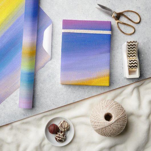 Moderne Violette und Goldene Strahlen-Abstraktion Geschenkpapier (Kunsthandwerk)