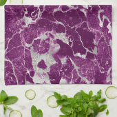 Moderne violette und silberne Marmoroptik Geschirrtuch (Gefaltet)