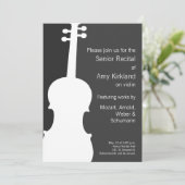 Moderne Violine/Viola Einladung (Stehend Vorderseite)